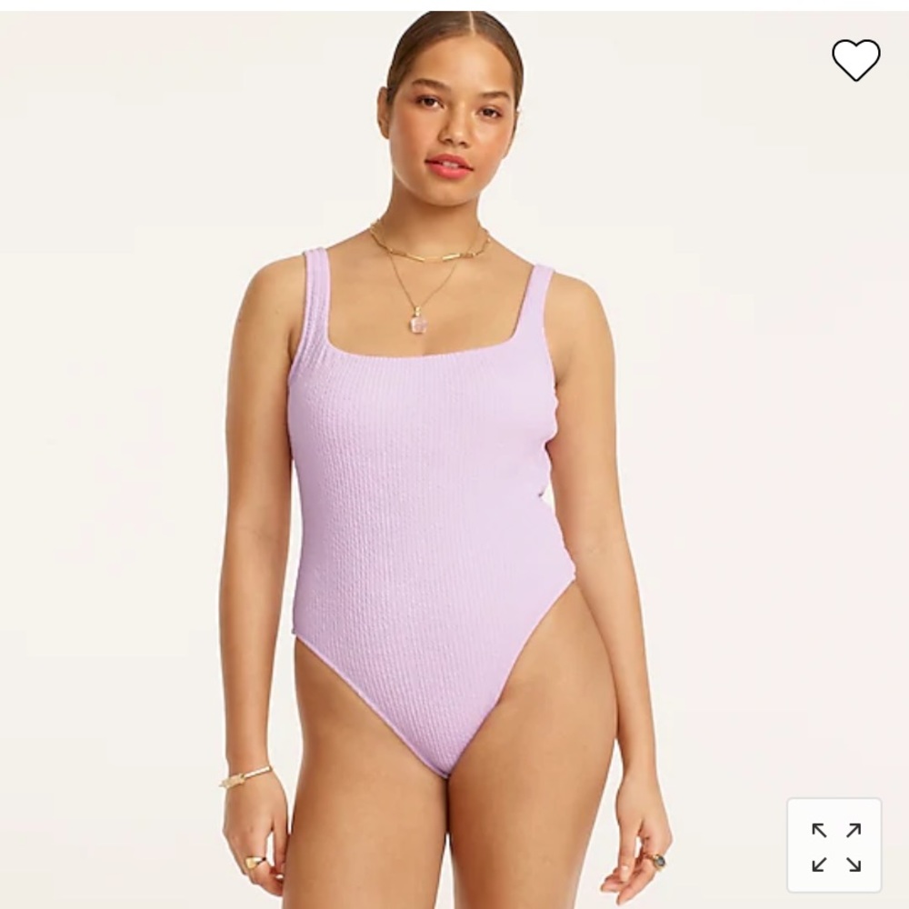 NWT J. Crew Textured squareneck one-piece in dusty mauve